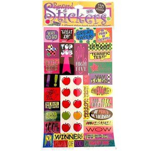 Vintage 90's Reward Stickers 120 Peel & Stick New Sealed 3 Different Sticker She